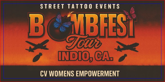 Full color event banner printed for the Bombfest Tour in Indio