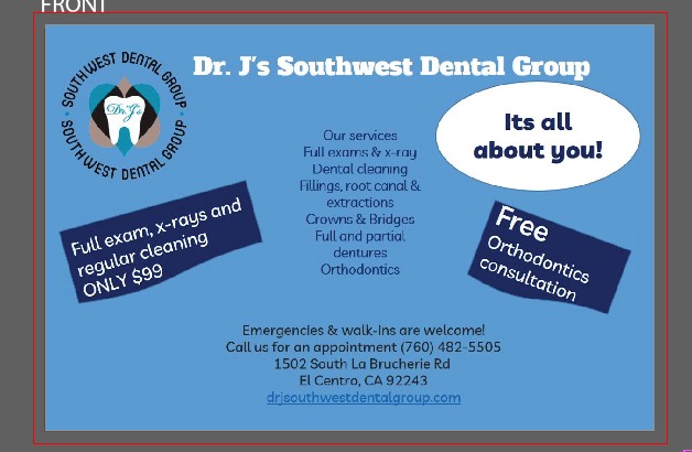 Direct mail for Shadow Hills Dental